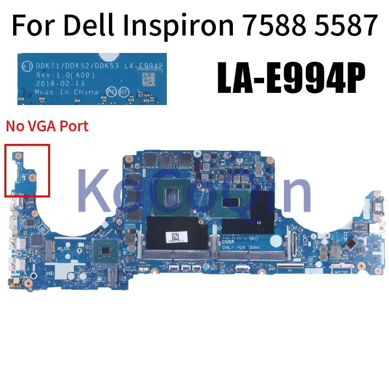 Imagem -06 - Placa-mãe Portátil para Dell Inspiron La-e991p La-e992p La-e993p La-e994p La-e994p 15 7577 7570 g7 7588 g5 577 7580