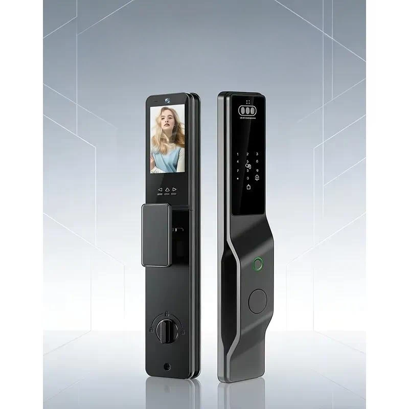 Smart Aluminum Digital Lock WiFi 3D Facial Recognition Password Camera Durable Memory Card Support Wood Compatible