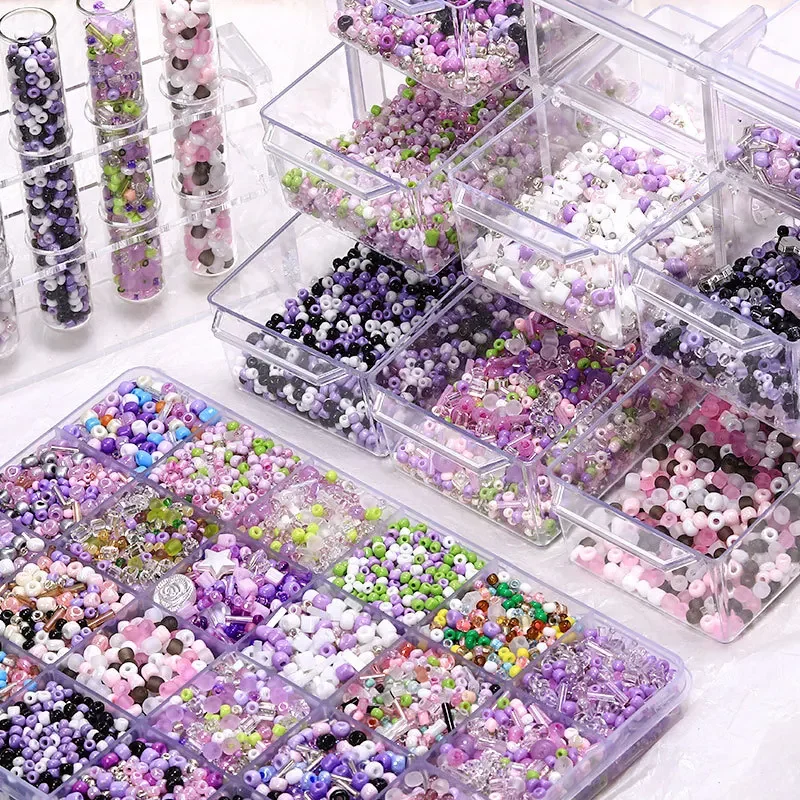 30g Mixed Size Colored Glass Seed Beads Loose Spacer Bead DIY Bracelet Charm Necklace Beads For Jewelry Making Garment Accessory