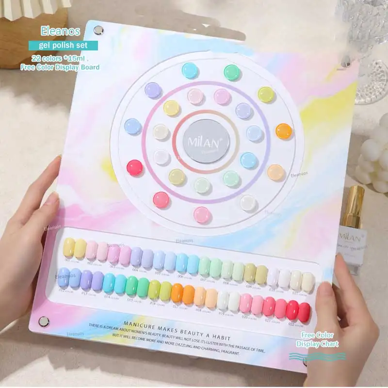 

Набор гель-лаков Eleanos Macaron, 22 шт./компл., 15 мл, с цветовой палитрой, полуперманентный УФ-гель-лак, гель-лак для ногтей, снимаемый замачиванием