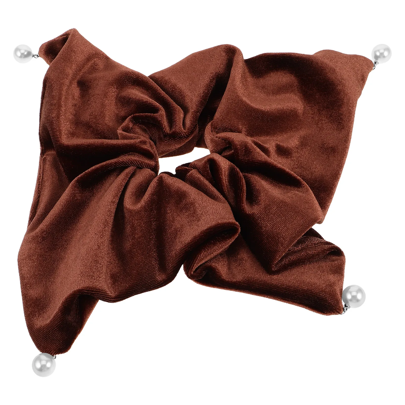 

Extra Large Scrunchies For Women Elastic Brown Scrunchies Jumbo Hair Bands Sturdy Scrunchie Decorated With Pearl