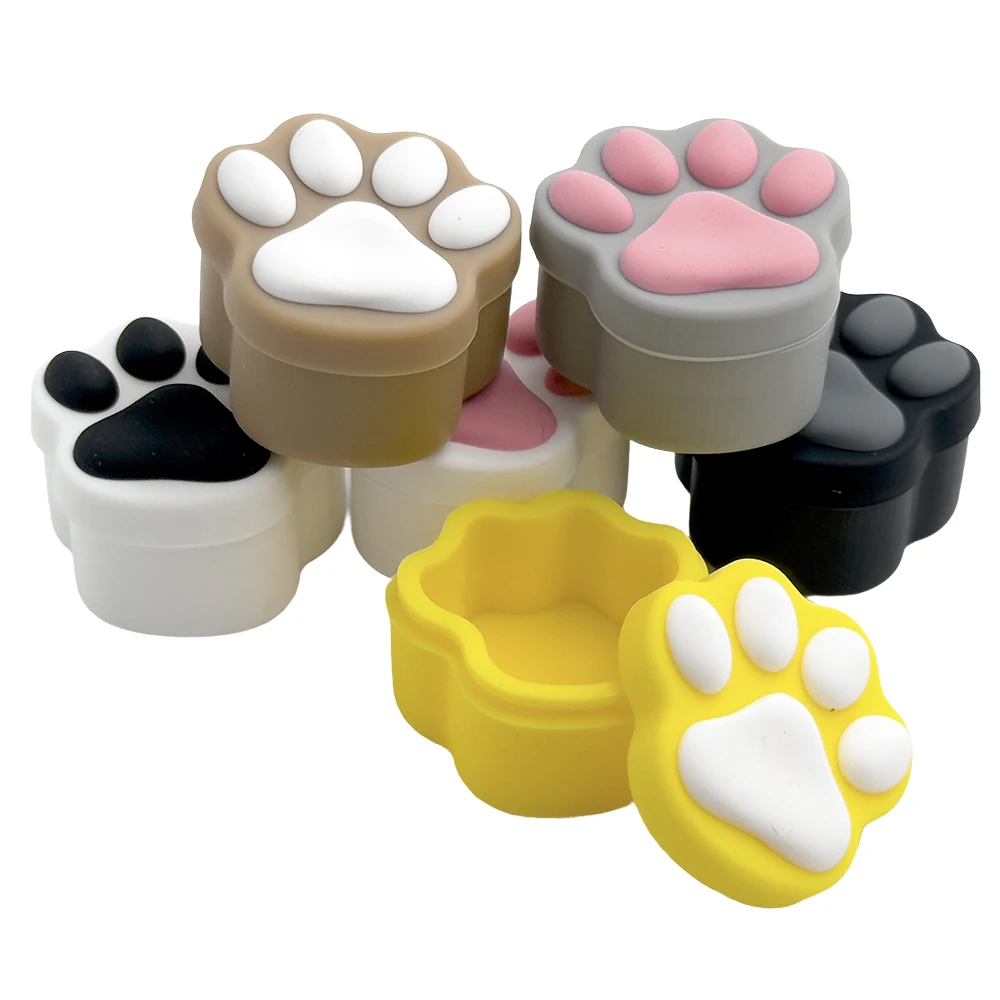 Cat Paw Case Jar 5ml Storage Box Mix Colors Nonstick Concentrate Container Oil Wax Case