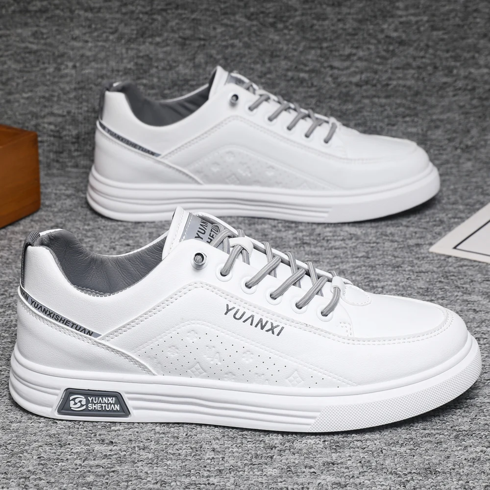 

Brand Men's Shoes 2025 Spring and Autumn New Breathable Sports Shoes Men's Leather Versatile Sneakers Men's Casual Leather Shoes