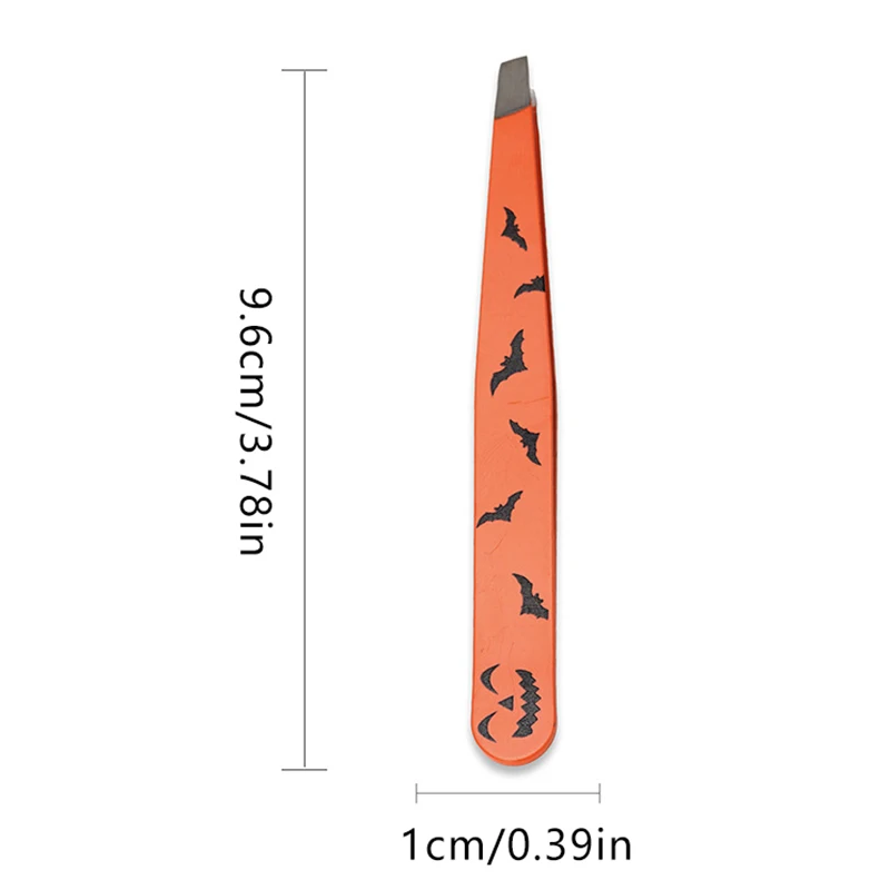 Pinça de sobrancelha de halloween, aço inoxidável, ponta inclinada, aparador profissional, barba, cílios, sobrancelha, rosto, remoção de pelos, ferramenta de maquiagem