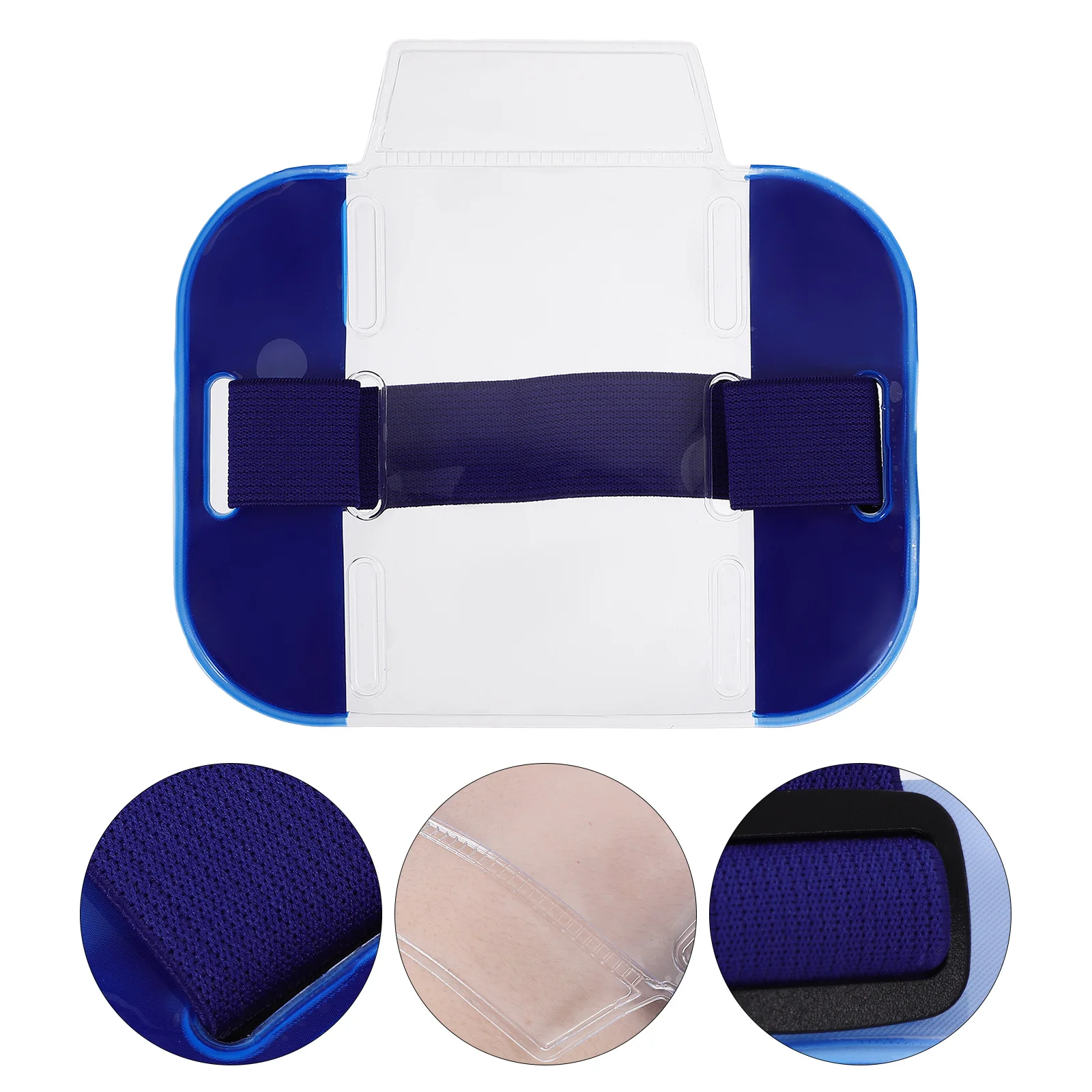 

2Pcs Colorful Armband Id Badge Holders Adjustable Arm Card Sleeve Clear Protective Cover Security Badge Storage