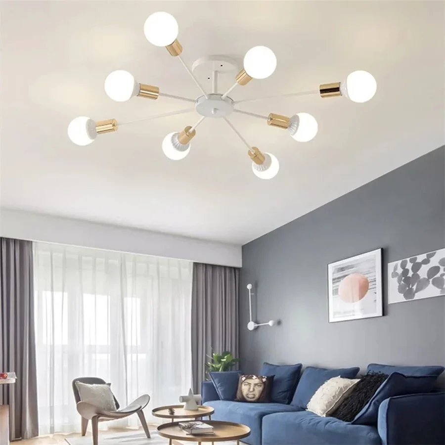 

2024 Modern LED E27 Chandelier for Living Dining Room Bedroom Kitchen Indoor Lighting Ceiling Light Nordic Bar Hall Hanging Lamp