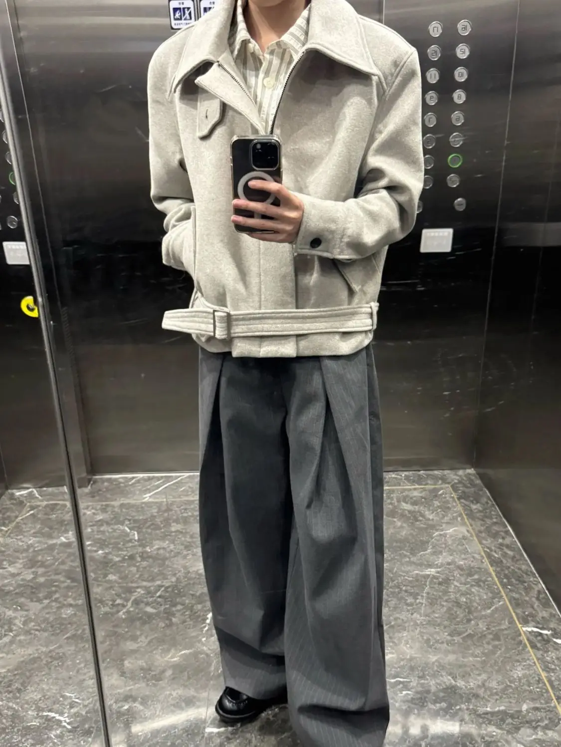 

Wool Blend Jacket Man For Work Mens Safari Adventure Outdoors Recreation Utility Multi-Pockets Travel Tourism Vacation Holiday