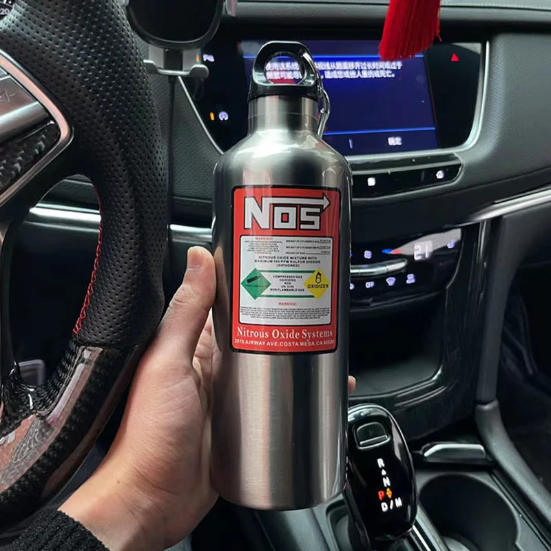 NOS water bottle motorcycles car insulation cup 500ML stainless racing style car interior decoration accessories nos thermos cup