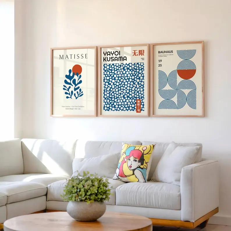1/3pcs Yayoi Kusama Bauhaus Canvas Print Henri Matisse Flower Leaf Plant Wall Art Poster for Modern Living Room Home Decor