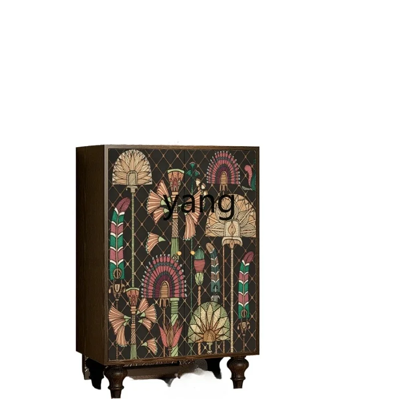 xyy retro style solid wood cabinet bedroom bedside locker entry porch door storage