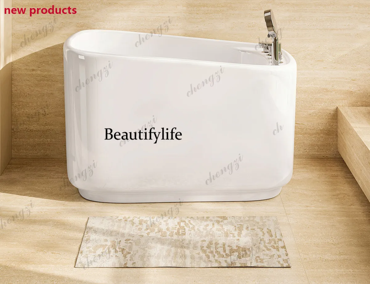 a68Bathroom Household Small Unit Deep Soaking Bathtub Freestanding Mini Acrylic Japanese Movable