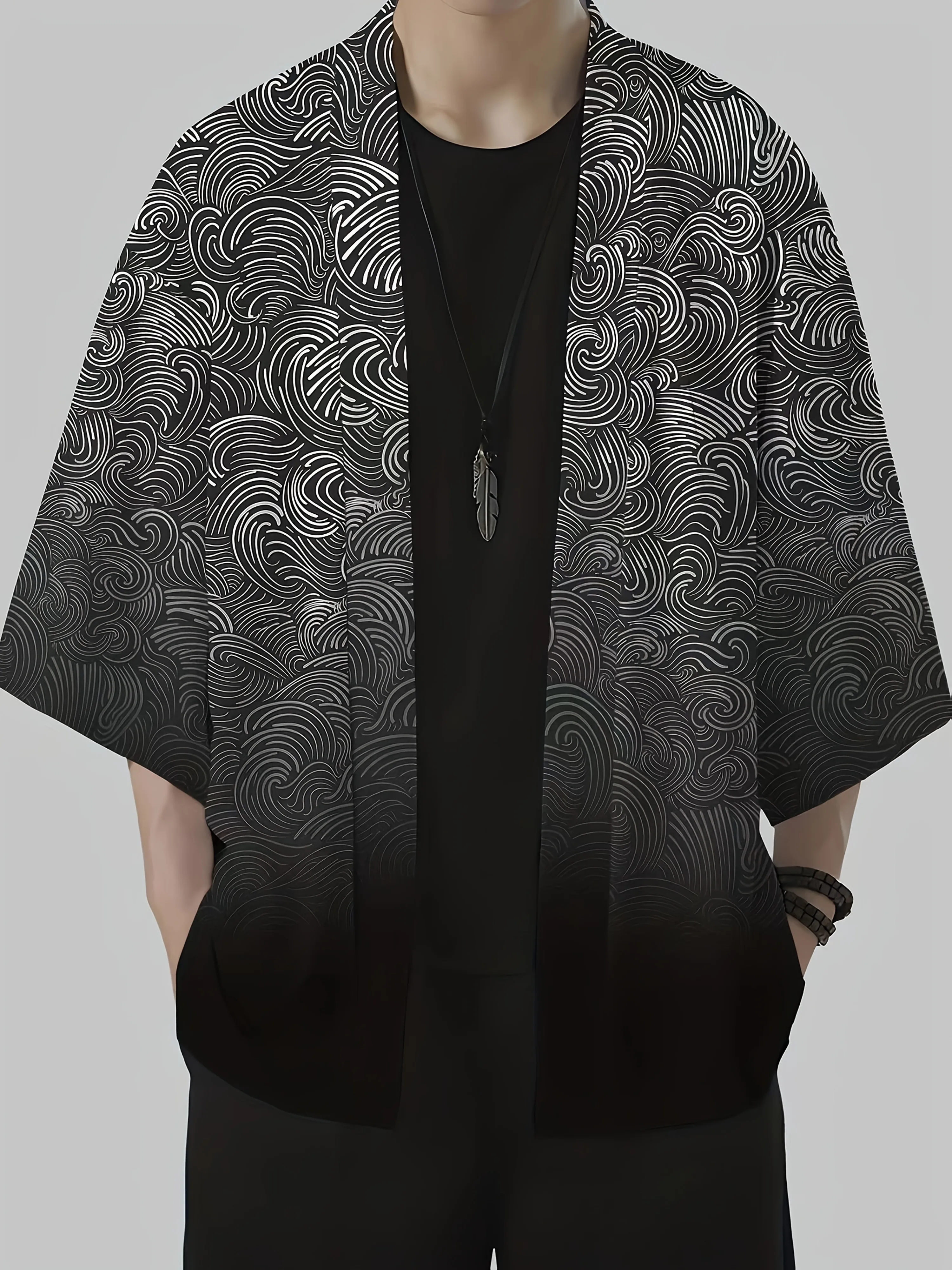 2026 Summer Men's Kimono 3D Printed Design Breathable Lightweight Casual Fashion Outdoor Street Men's Clothing