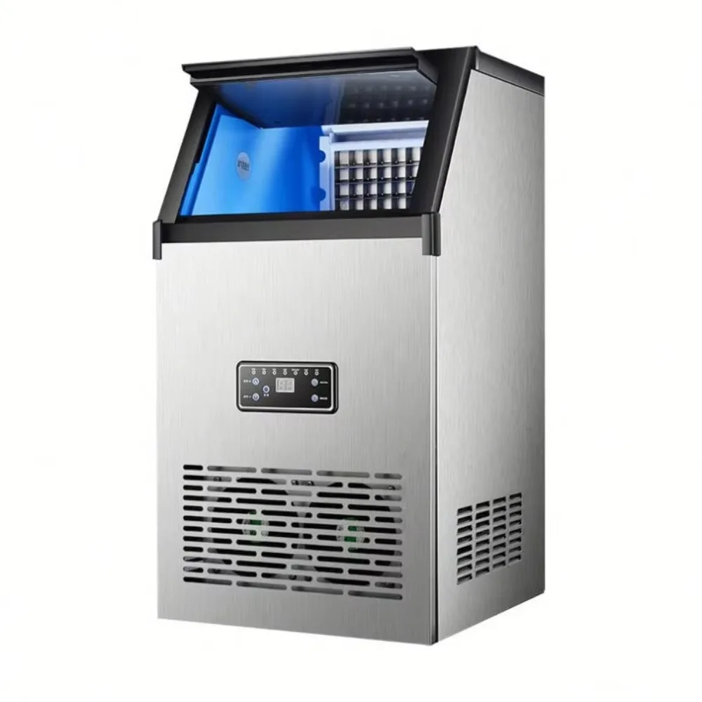 220V Commercial Ice Maker Machine 60kg/24H, Automatic Cube Ice Making Machine for Restaurant Bar Hotel and Coffee Shop Use