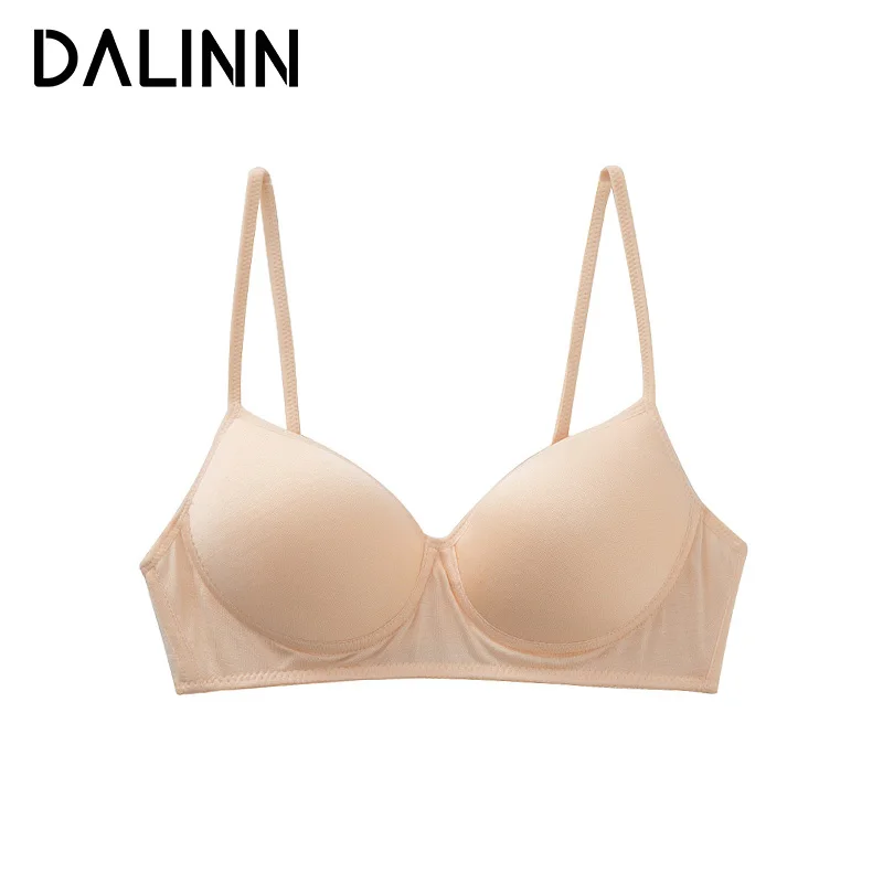 

2pcs/pack Women's Basic Bra, 100%Real Silk Underwear, 3/4 cup, Wire free, Comfortable Female Thin padding Brassiere 2024