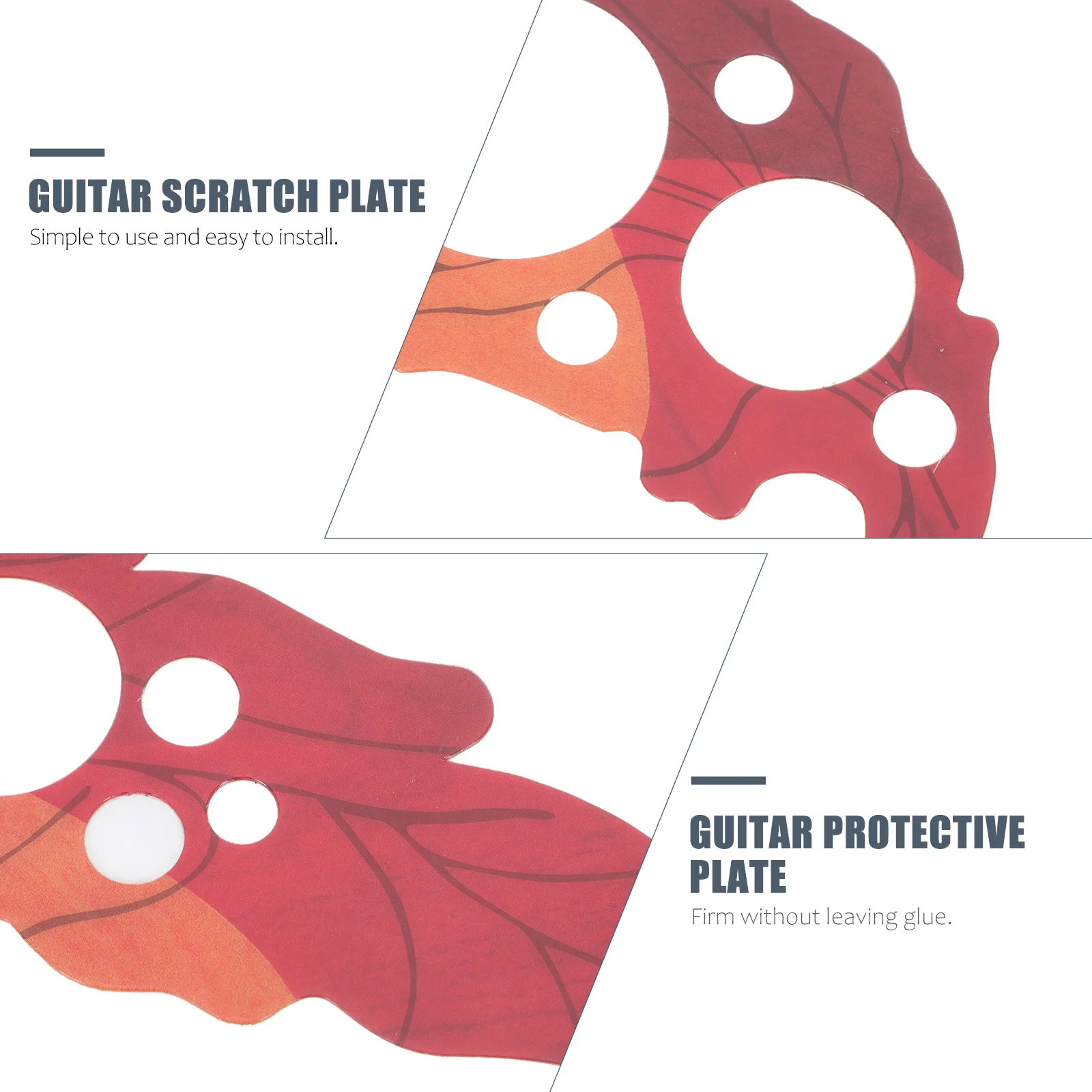 

2 Pcs Pick Guitar Impact Protection Plate Acoustic Parts Anti Scratch
