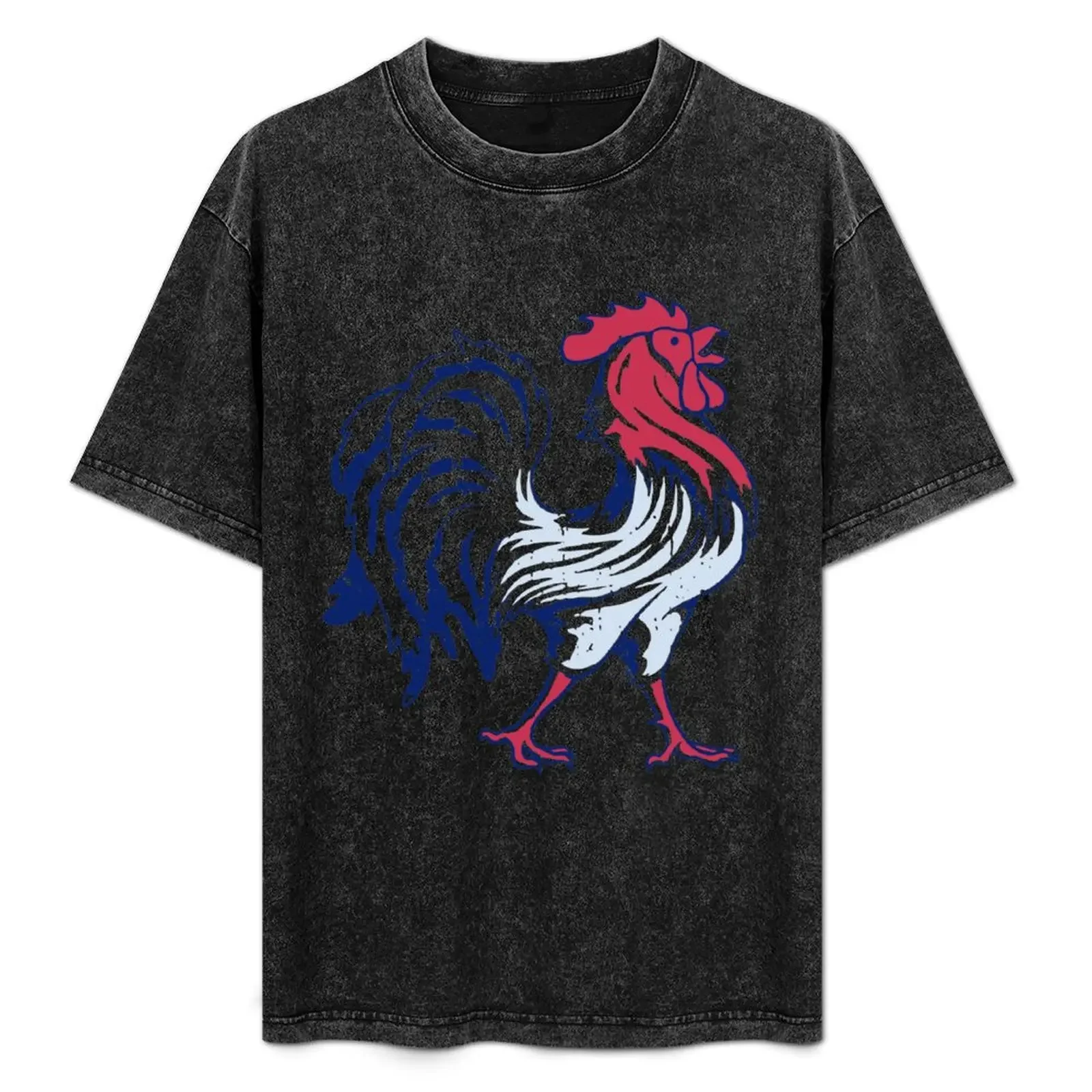

French Flag And Gallic Rooster T-Shirt oversized graphic tee Funny t-shirts men graphic t shirts