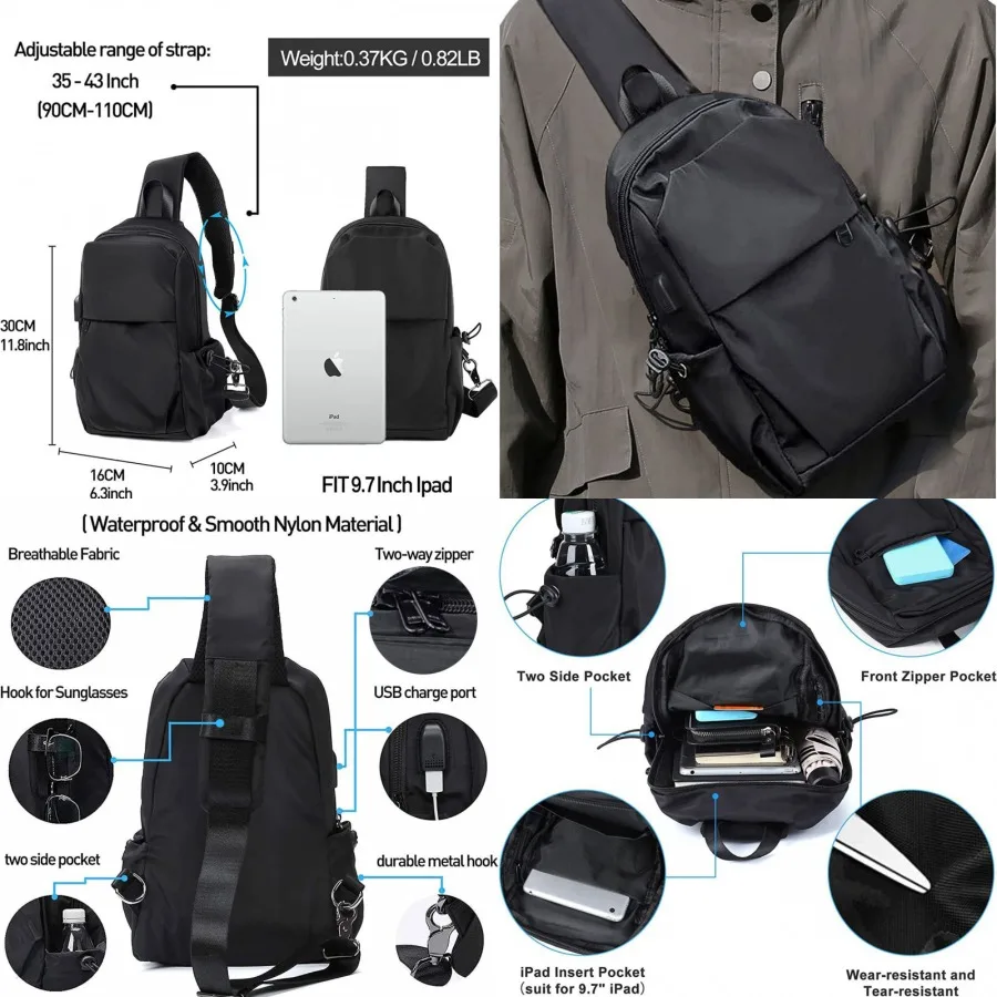 

【Новый стиль】- популярная мужская сумка через плечо для активного отдыха, велоспорта, многофункциональная нагрудная сумка для путешествий, походов, отдыха и занятий спортом.