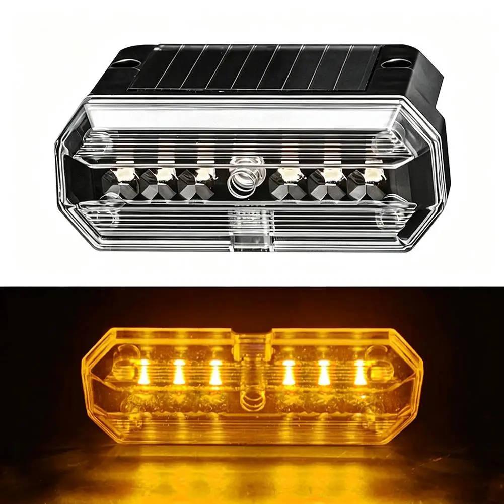 Solar Powered LED Warning Light Wireless Side Mark Light LED Strobe Anti-collision Alarm Safety Lamp For Truck Trailer SUV Car