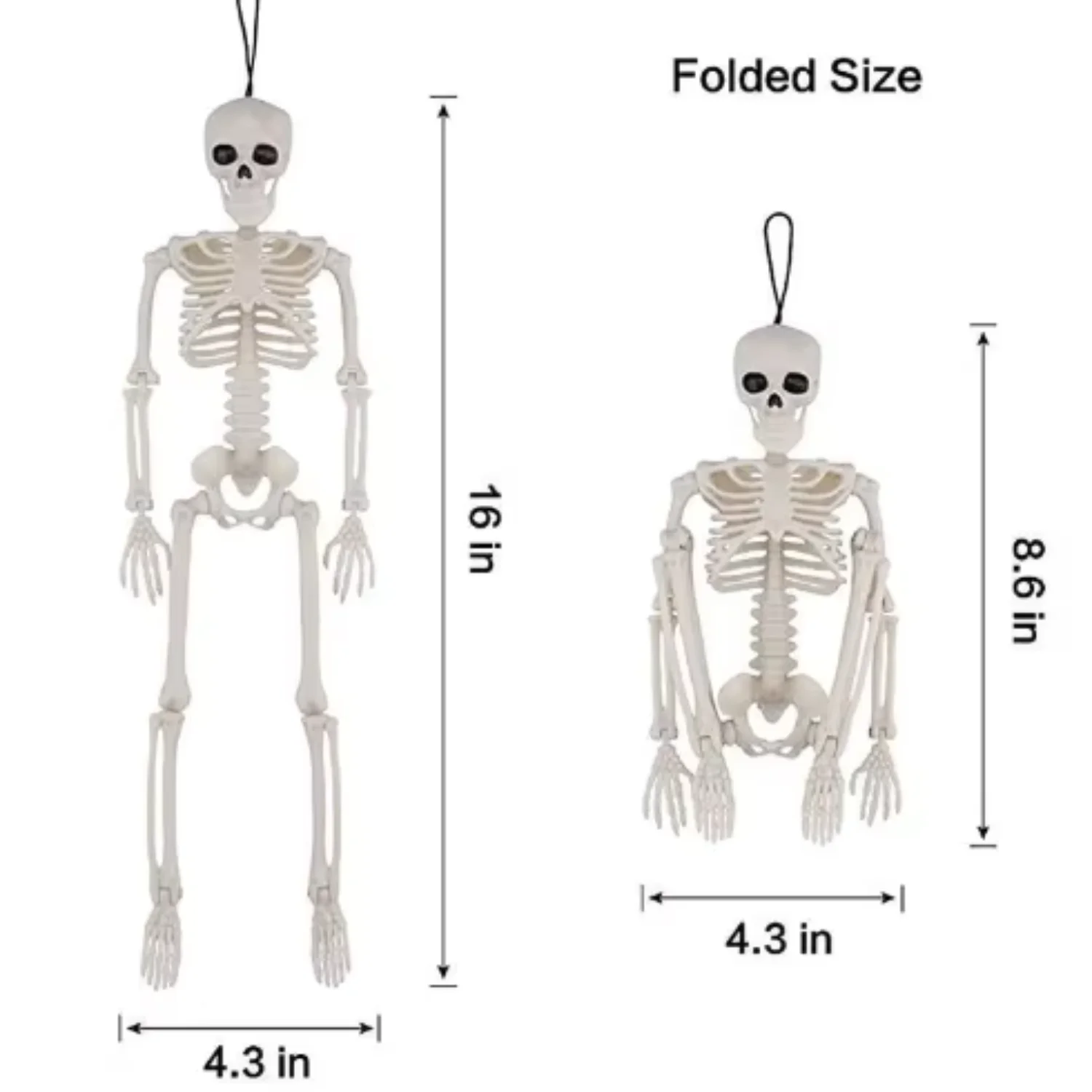 Halloween simulation 40CM skeleton pendant plastic human skeleton skeleton can stand and move joints