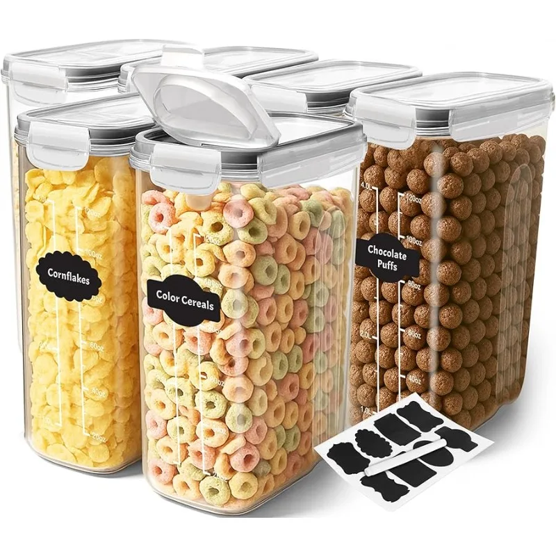 

Cereal Containers Storage - Liter Airtight Food Storage Containers & Cereal Dispenser For Pantry Organization And Storage (Clear