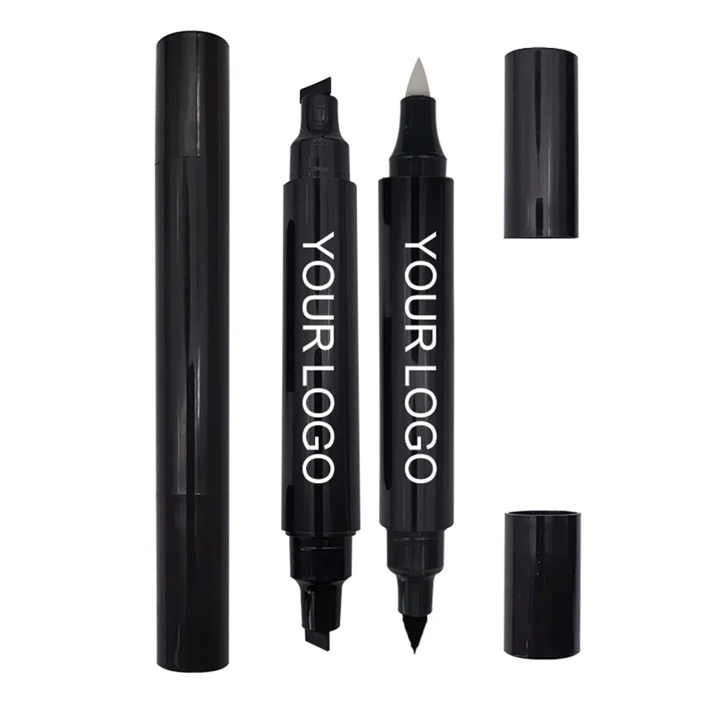 Double End Vegan Waterproof Stamp Liquid Eye Liner Private Label Eye Liner Pen Eraser Custom Wholesale Makeup