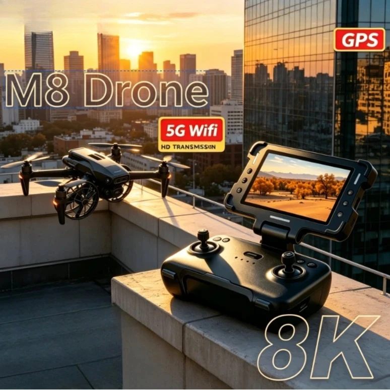 Original M8 GPS Foldable RC Quadcopter With Screen Remote Control 8K Dual 5G FPV Brushless Optical Flow Obstacle Avoidance Drone