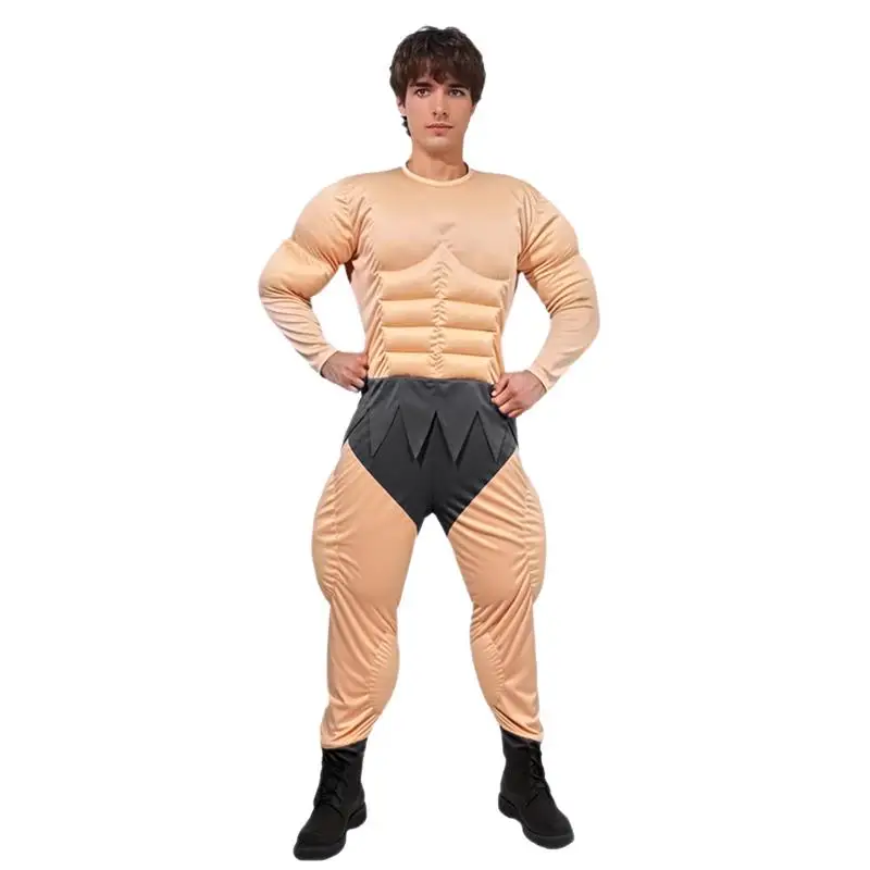 Camiseta Muscular para Hombre Adulto, Disfraz de Fiesta, Abdominales Falsos, Ropa para Juego de Rol de Halloween, Cómoda, Transpirable, a la Moda, Top de Verano