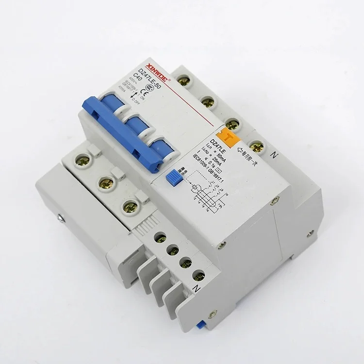 Circuit Breaker DZ47LE-63 3P 32A Household Leakage Protection Four-Wire Phase Switch Instant Trip