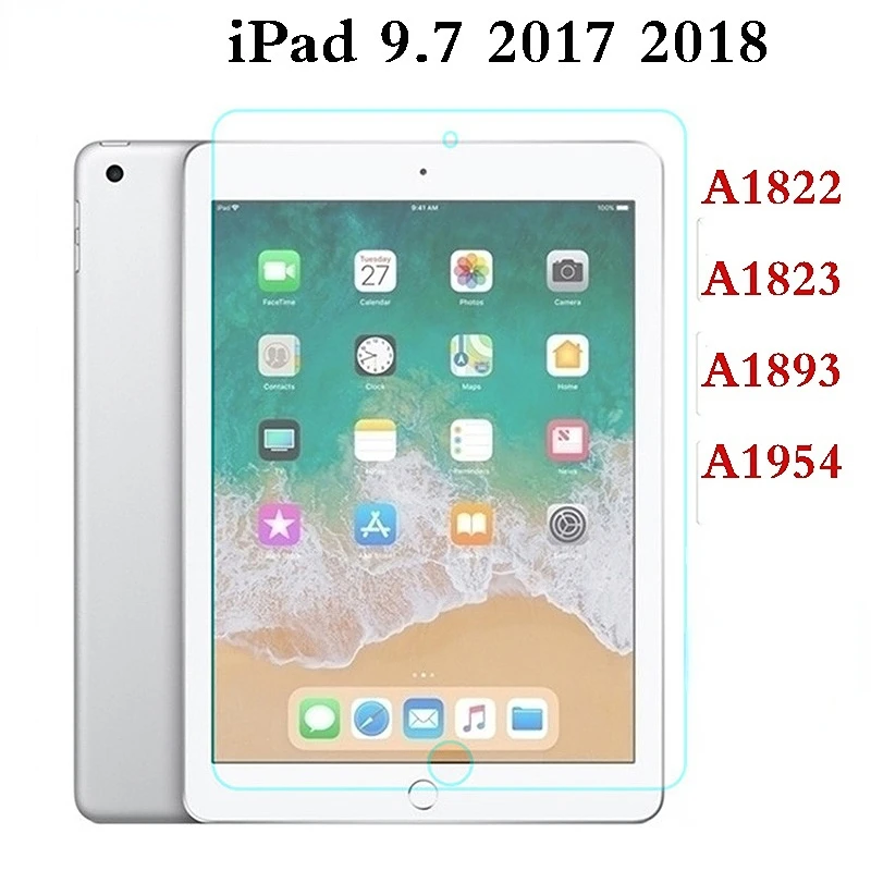 

Tempered Glass For Apple iPad 9.7 2017 2018 A1822 A1823 A1893 A1954 Full Coverage Screen Protector Glass For iPad 5th 6th Gen