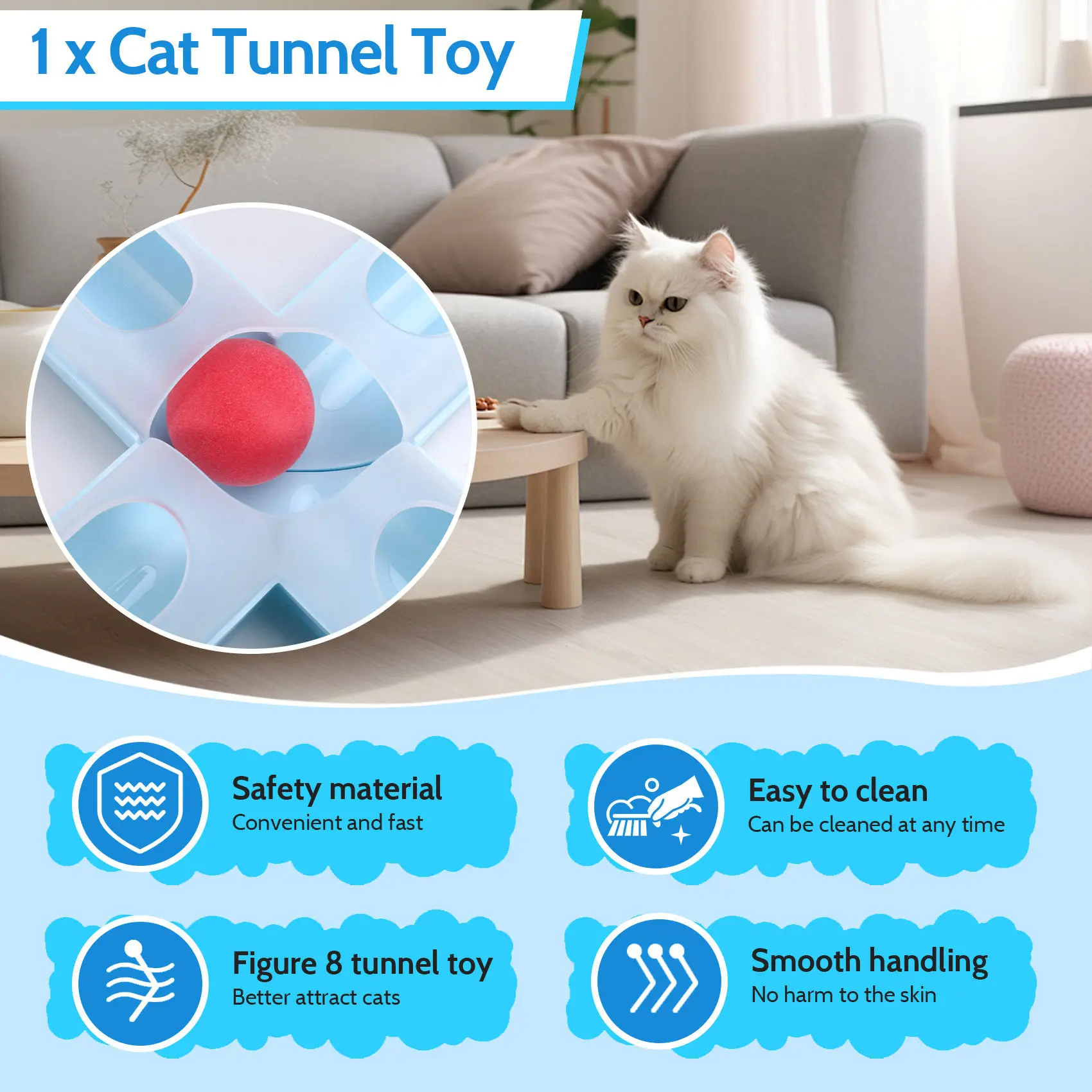 Household Cat Toy Turntable Cat Teasing Small Cat Tunnel Supplies Turntable Pet Turntable