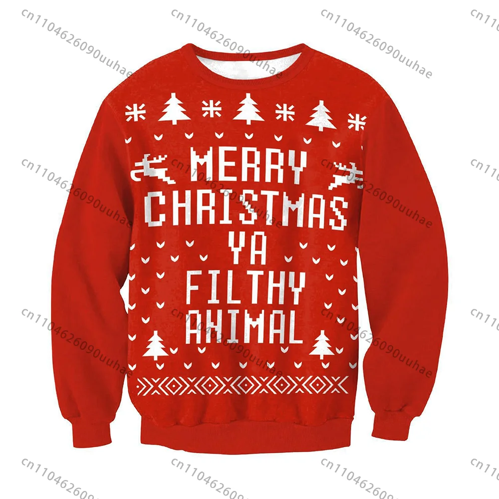 

2025 Christmas Hoodie Sweatshirt Santa Claus Printing Long Sleeve Crewneck Hoodie Trendy Street Style Fall Winter Casual Hoodies