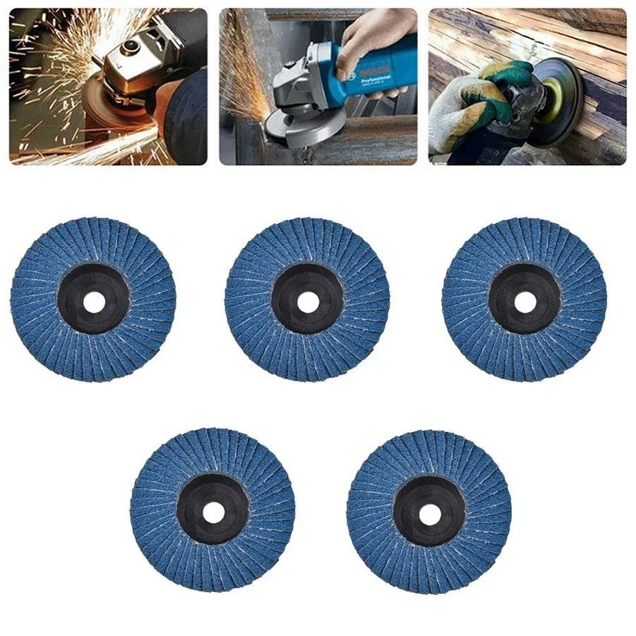 

5pcs 3 Inch Flat Flap Discs 75mm Grinding Wheels Wood Cutting Carbon Steel For Angle Grinder Sanding Polishing Tool Accessories