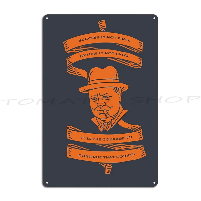 Winston Churchill Effort Inspirational Quote  Metal Sign Wall Mural Wall Plaque Party Garage Plaques printed  Tin Sign Poster