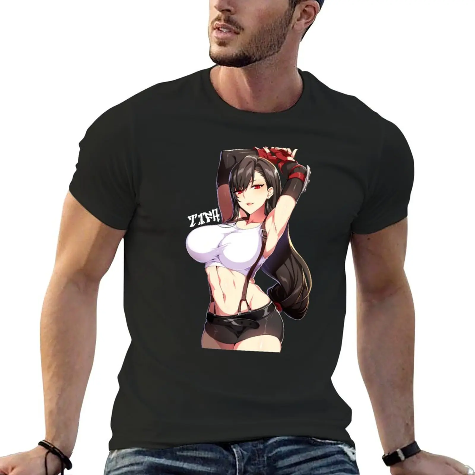 

Tifa Lockhart Sexy FF7 Remake T-Shirt graphic tee shirt tops luxury clothes men