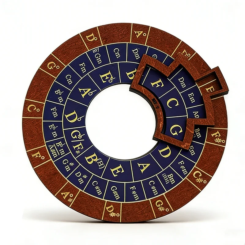 Circle of Fifths Wheel Wooden Melody Tool Guitar Piano Chord Tool Music Transpose Accessories For Musicians Beginners Songwriter