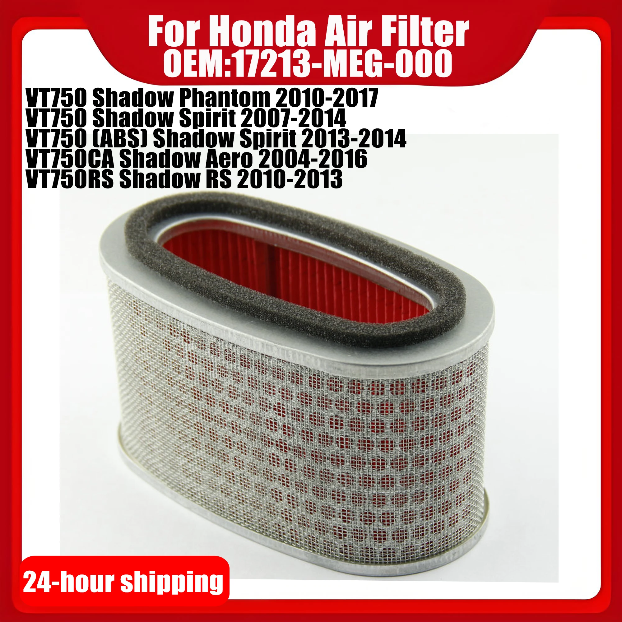 Motorcycles Air Filter For Honda VT750 Shadow Phantom VT750 Shadow Spirit VT750RS Shadow RS OEM:17213-MEG-000