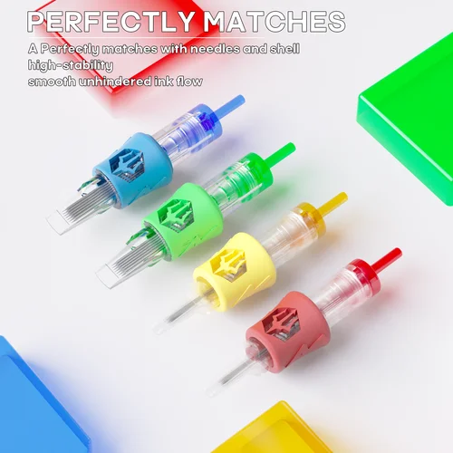 Imagen 2 del producto POSEIDON PRO 20 unids/lote V4 cartucho de tatuaje aguja desechable esterilizada cartuchos de tatuaje de seguridad aguja