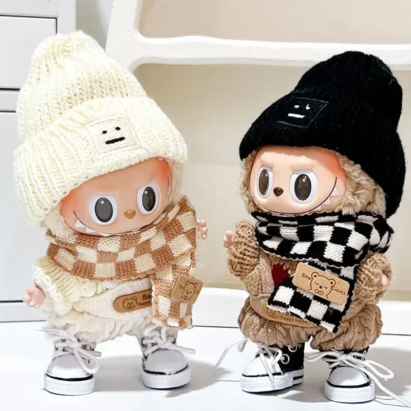 Labubu Clothes Designer Outfit Doll Clothes Fashion Clothes Hoodies Winter Hat Sweater Dolls Accessories Labubu Outfit Name