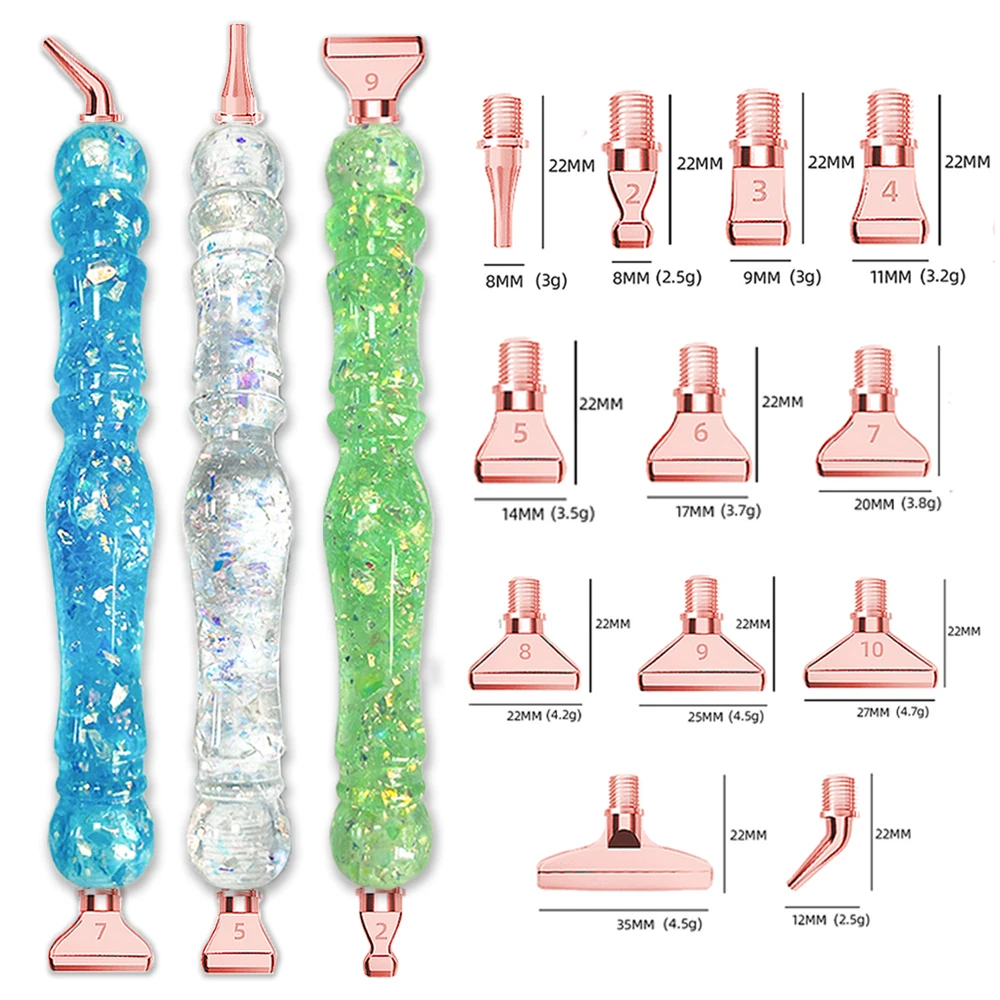 Diamond Painting New Accessories Resin Dot Drill Pen Color Alloy Spiral Dot Drill Bit DIY Diamond Mosaic Embroidery Tool Set