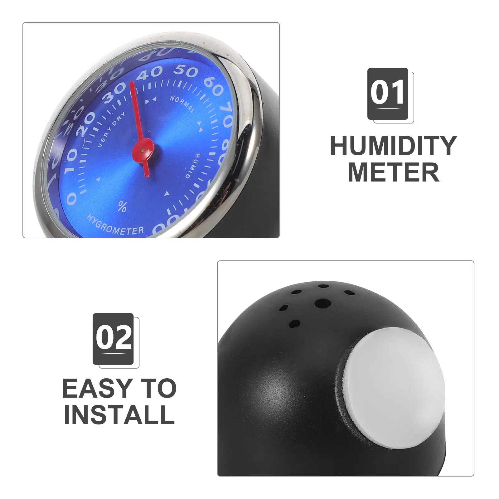 Car Temperature Humidity Meter Portable Vehicle Dashboard Temperature Meter Hygrometer Auto Interior Environment Monitor