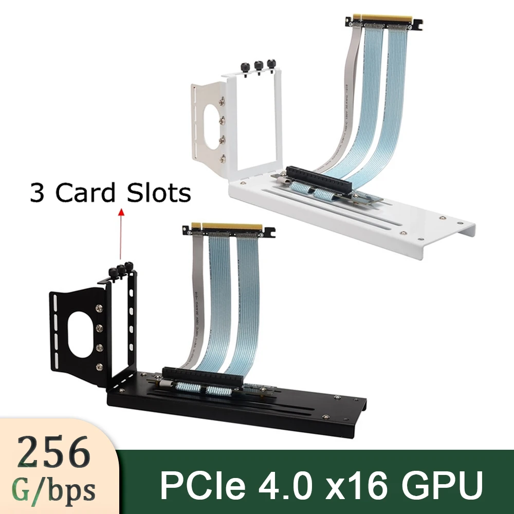 

PCIe 4.0 x16 High Speed PC Graphics Cards PCI Express 4.0 Extension Cable 16x GPU Riser Cables With Vertical Bracket ATX chassis