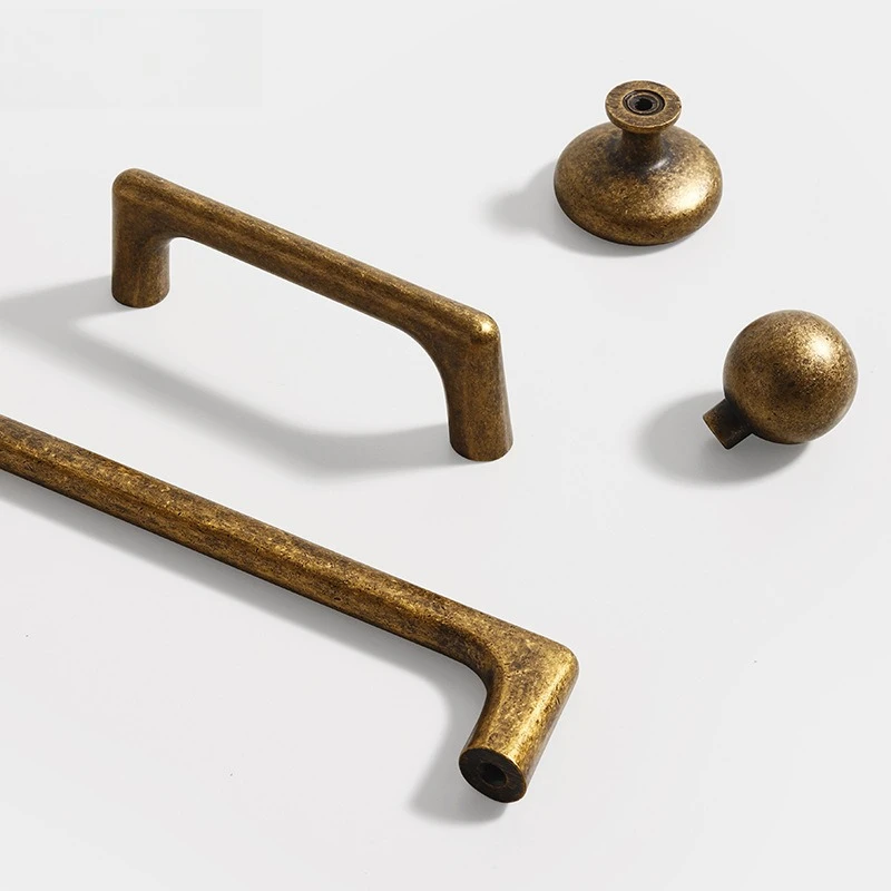 Vintage Style Distressed Bronze Cabinet Handles For Kitchen Wardrobe And Drawers Minimalist Pulls Antique Finish