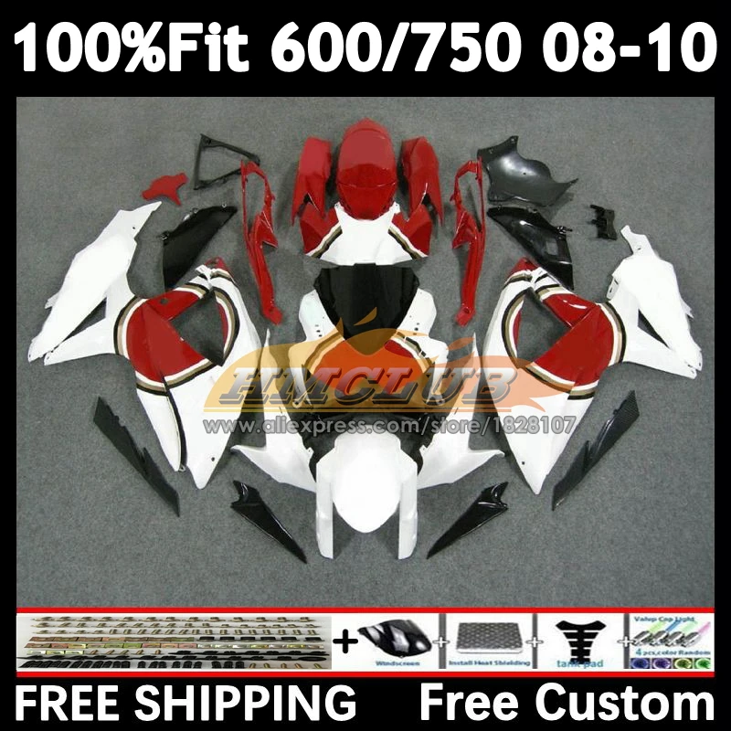 Injection For SUZUKI GSXR 600 750 CC GSXR600 2008 2009 2010 15No.3 Lucky Strike GSXR-600 GSXR-750 K8 GSXR750 08 09 10 Fairing