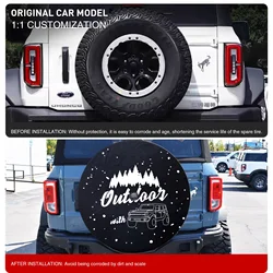 32 Inches Spare Tire Cover For Ford Bronco 2021 2022 Back Wheel Cover Storage Bag Protector Car Tools Car Exterior Accessories