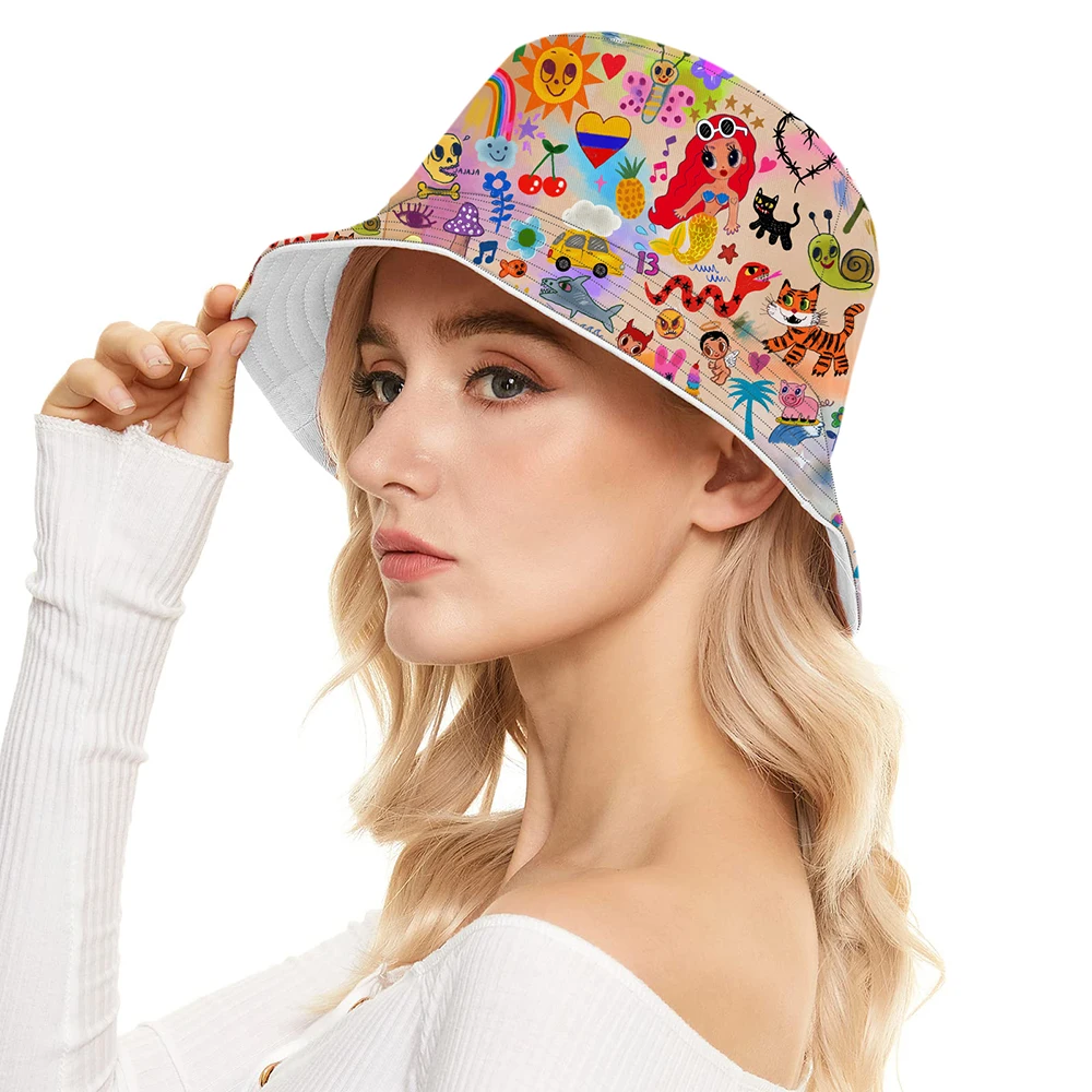 Mermaid Printing Karol G Fisherman hats Manana Sera Bonito Bucket Hat Summer Women Breathable Sun Hat Men Fishing Hats