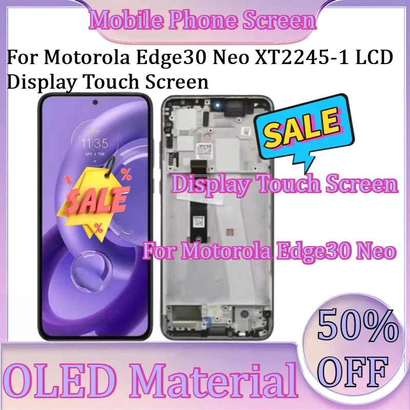 

Дисплей LCD с сенсорным экраном для Motorola Edge30 Neo XT2245-1, новый сенсорный экран для Moto Edge30 Neo
