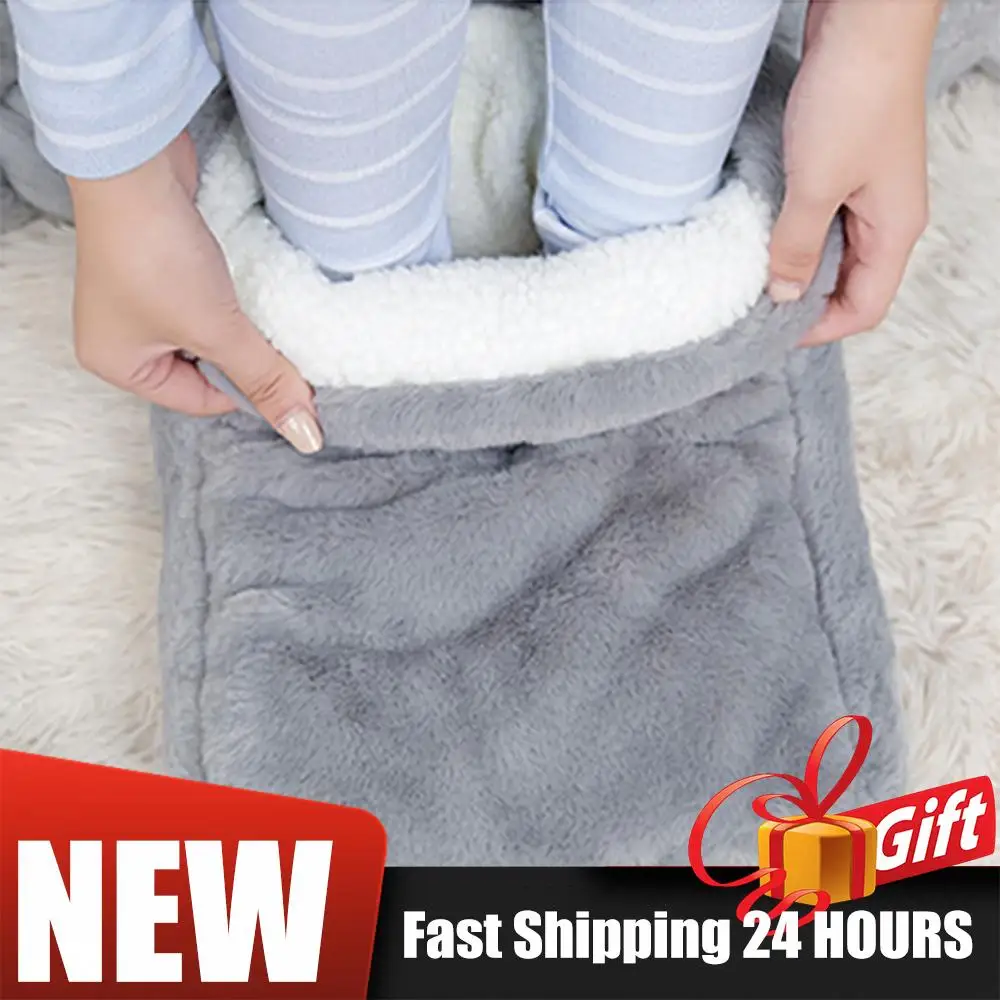 

Men Women Electric Heated Shoes Comfortable Plush Foot Warmer Electric Foot Warmer USB Charging Foot Heating Pad for Home Office