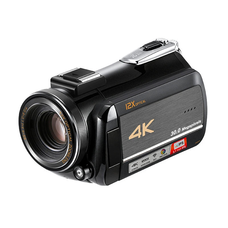 Winait 30.0 Mega Pixels 4K Wifi Digital Video Camera with 12x Optical Zoom and 3.0'' Touch Display Digital Camcorder