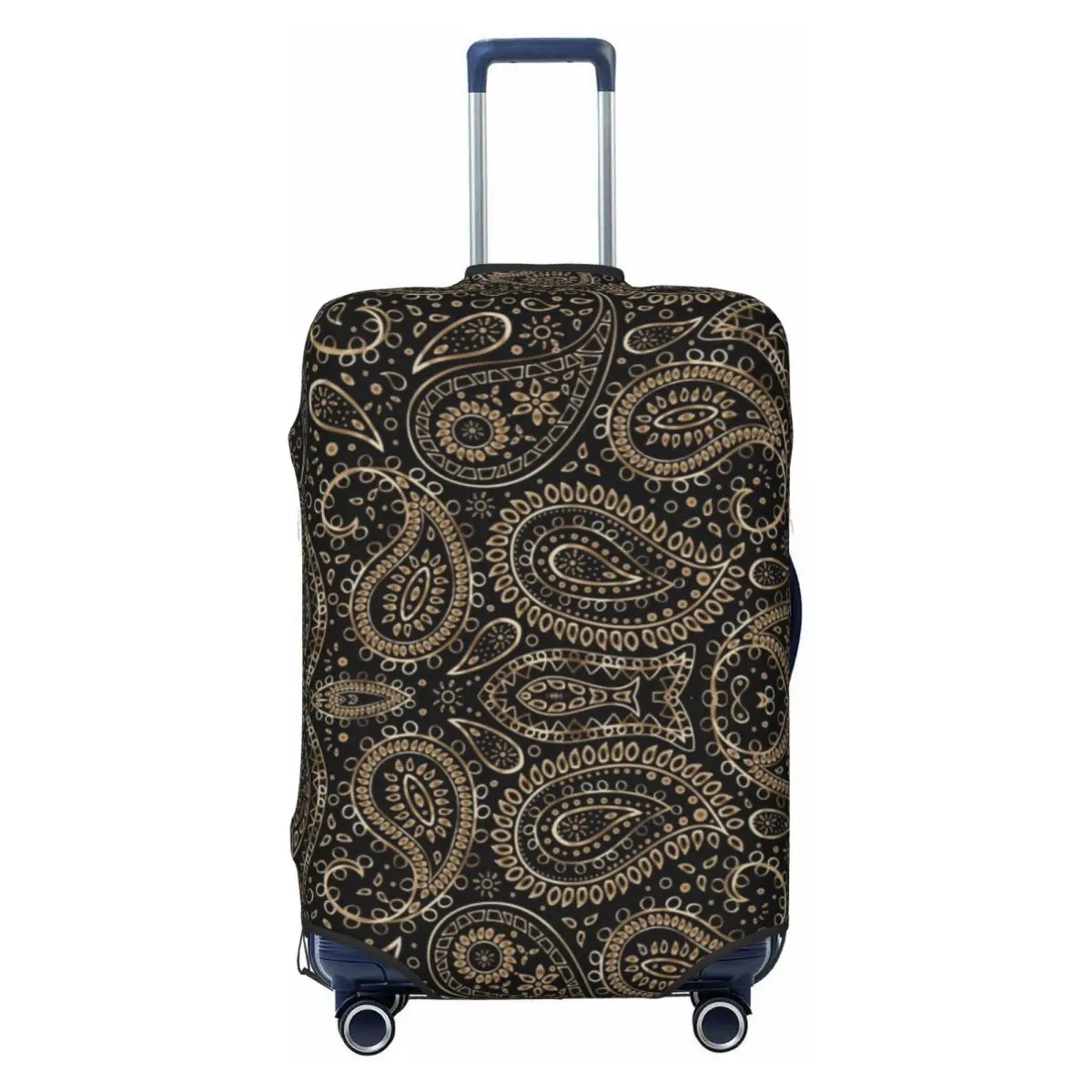 

Пользовательский золотой богемный арт Пейсли градиент бежевый и коричневый чехол для багажа эластичный дорожный чемодан защитные чехлы костюм
