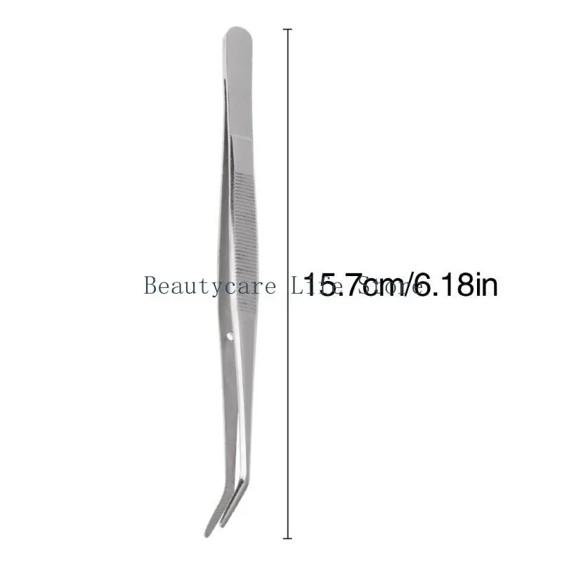652C Stainless Steel Tweezers Serrated Curved Dental Instruments Dental Tool